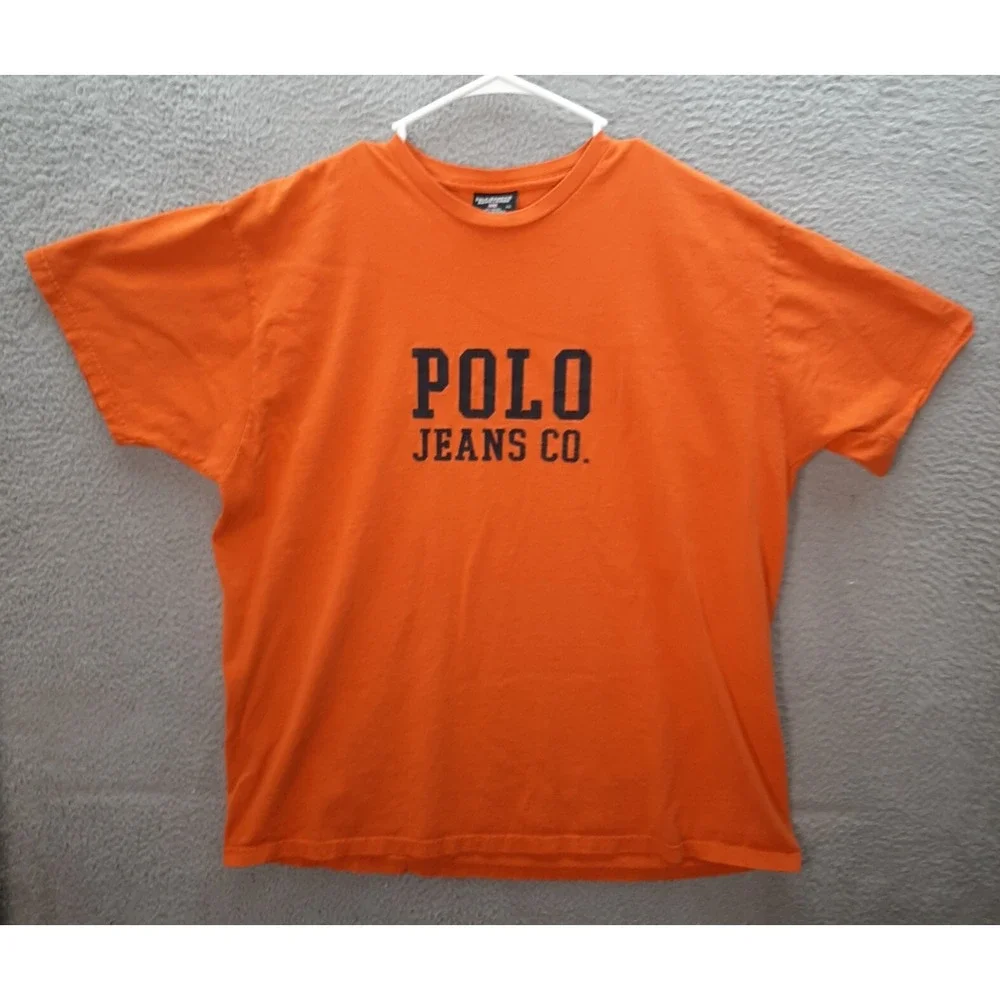 Vintage Polo Ralph Lauren Shirt Adult‎ XL Orange Crewneck Grunge Skater 90s Y2K